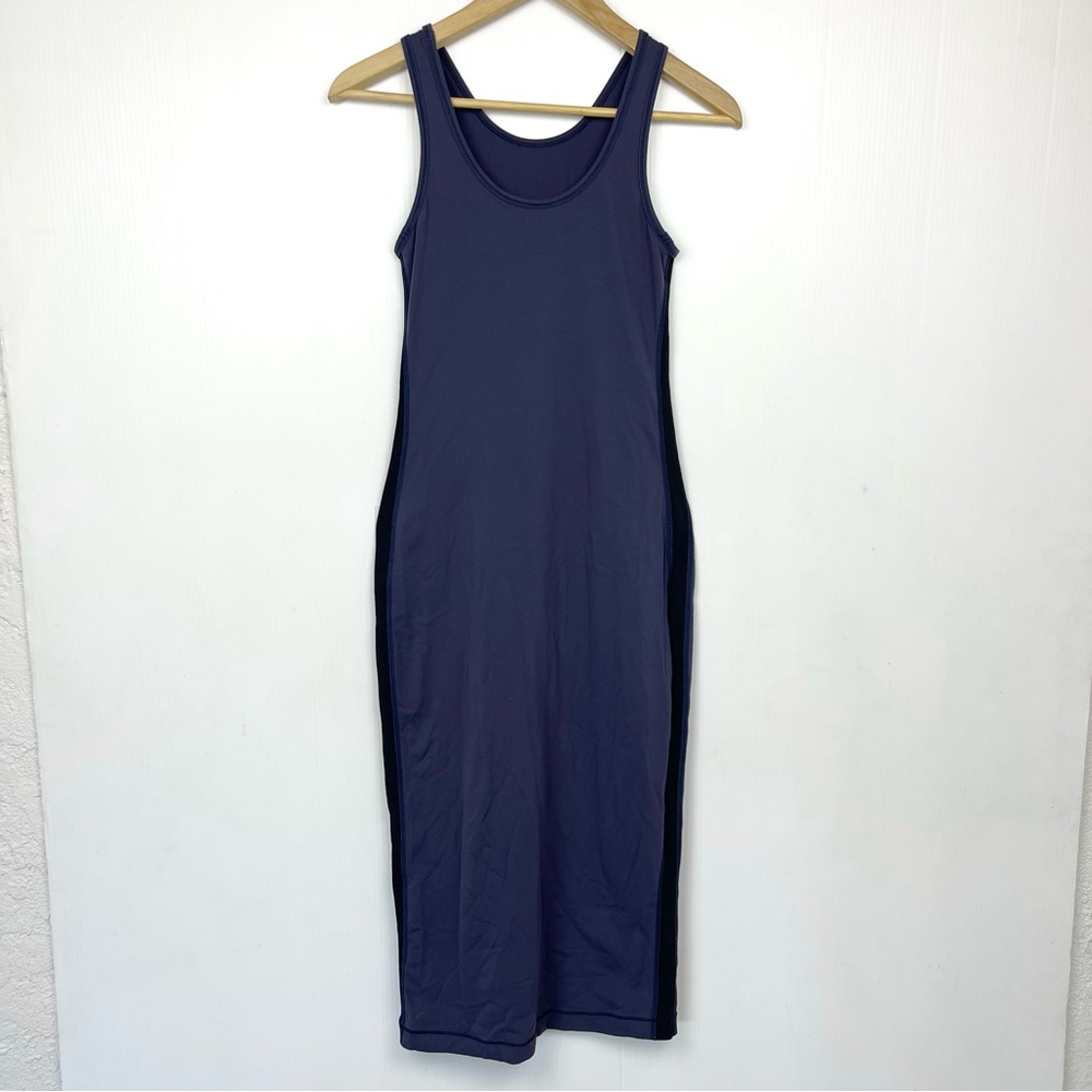 RARE Lululemon Lab Noir Bodycon Midi Dress Cadet Blue - Picture 8 of 13